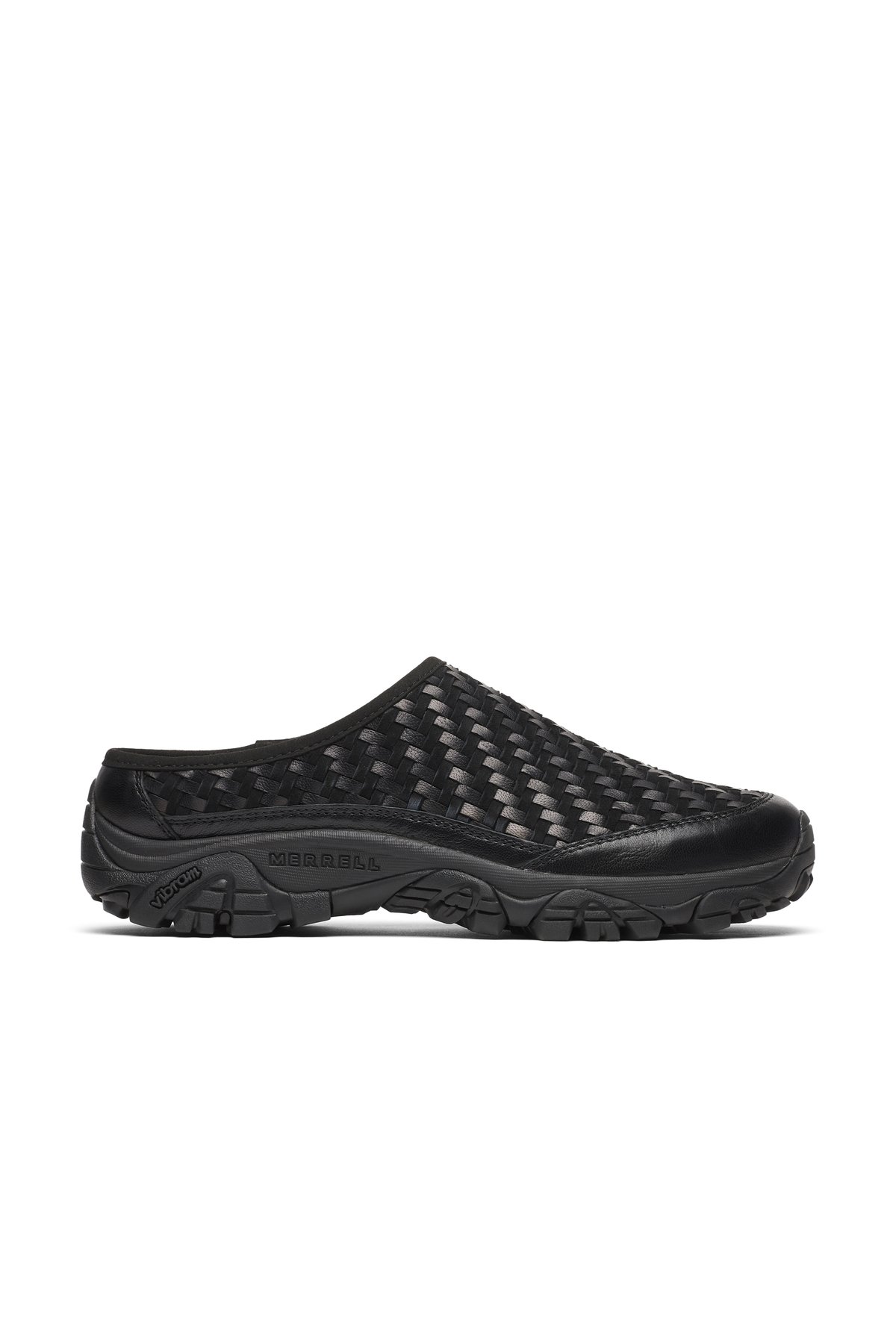 Moab 2 Slide Leather Woven 1TRL Black | Merrell Australia