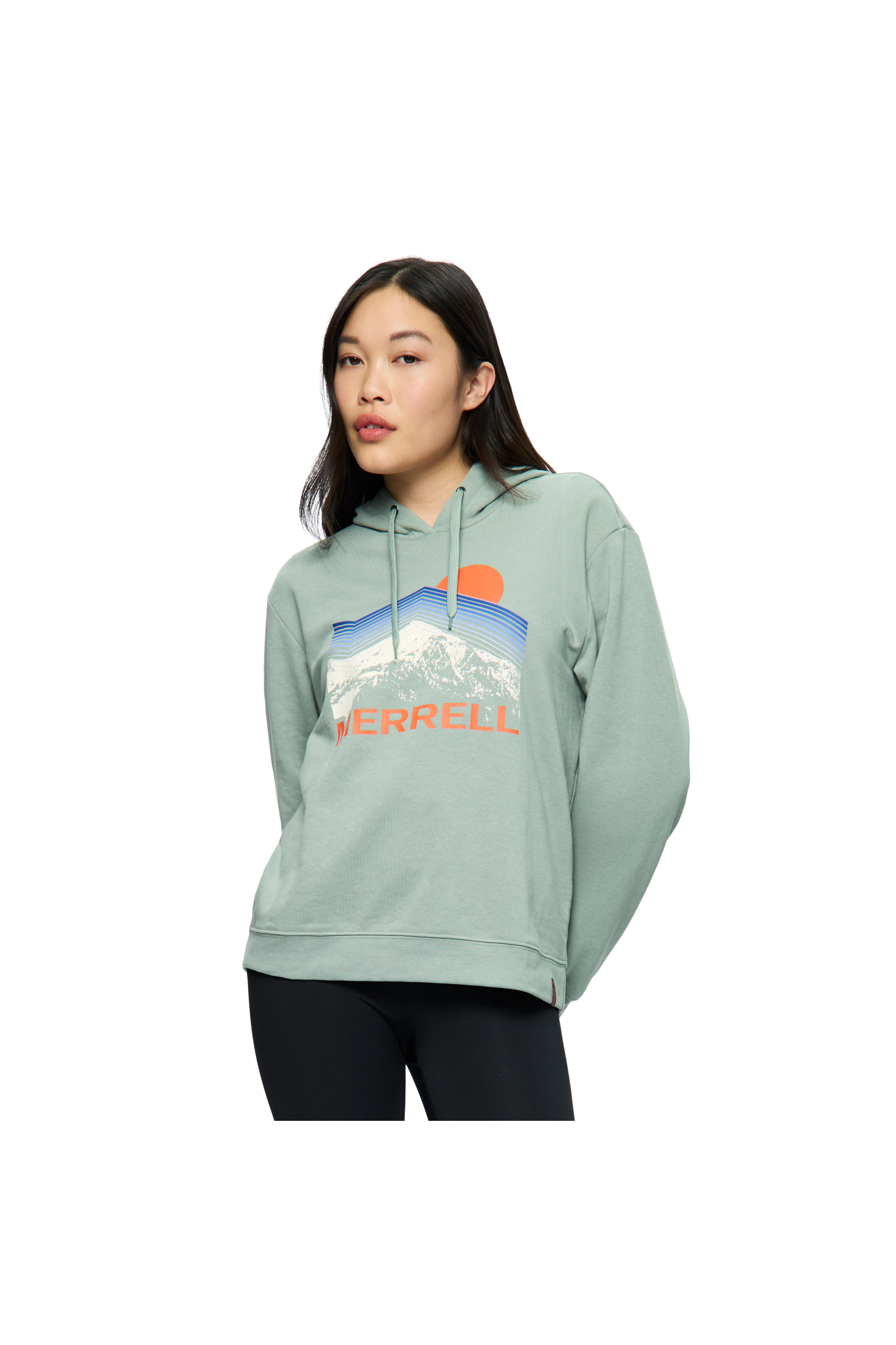Women's Frida Red Sun Mountain Semi Cropped Graphic Hoody
