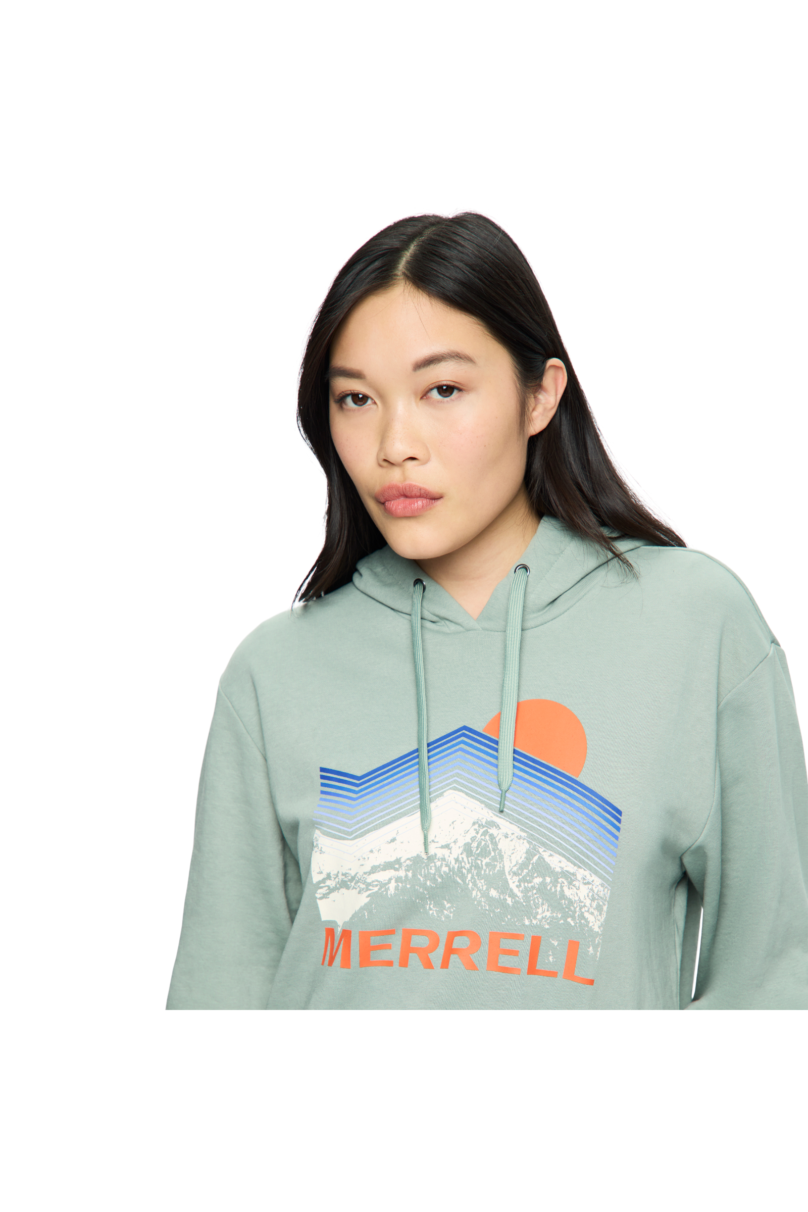 Women's Frida Red Sun Mountain Semi Cropped Graphic Hoody