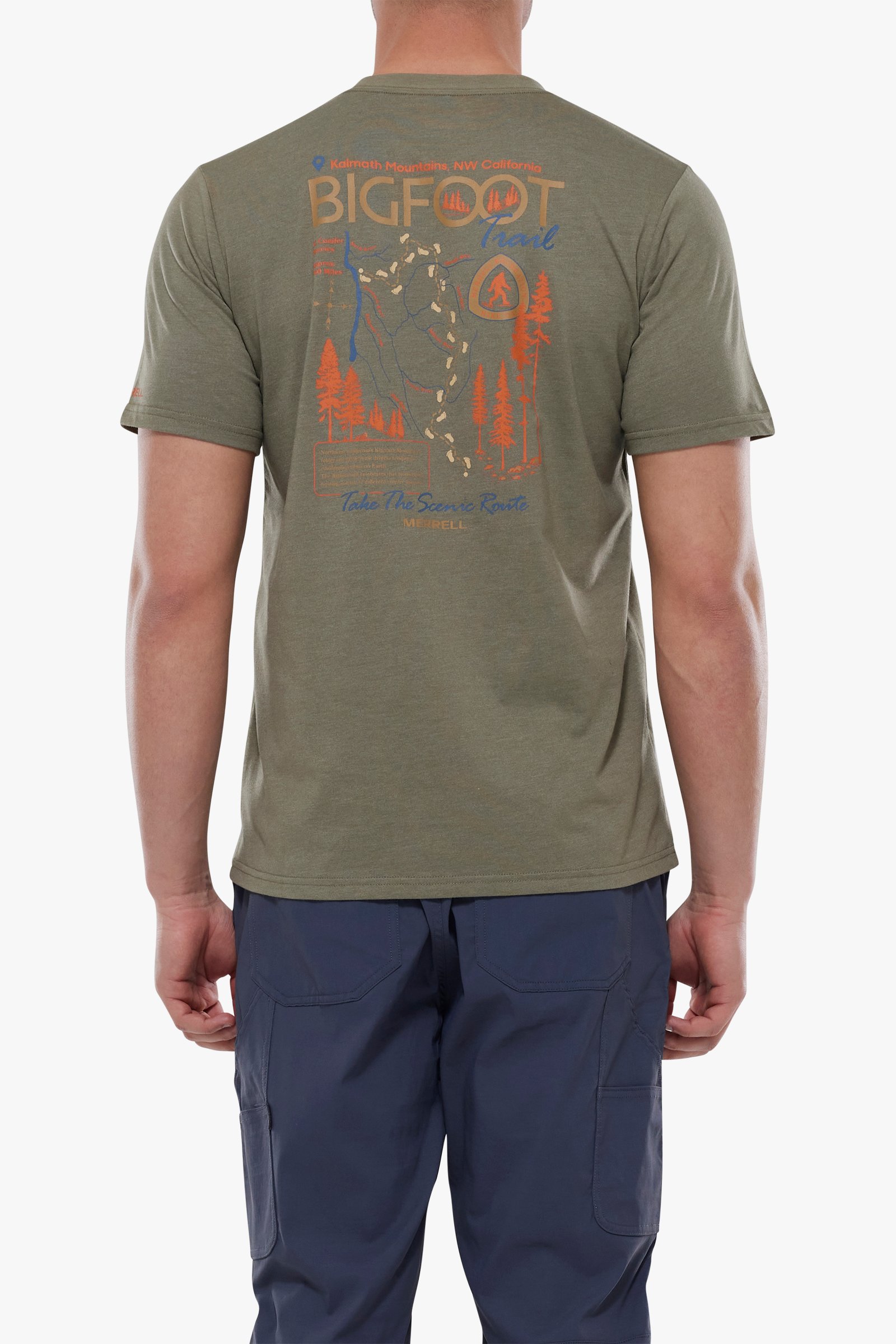 Men's Bigfoot Trail Tee in Dusty Olive Heather | Men's Tee
