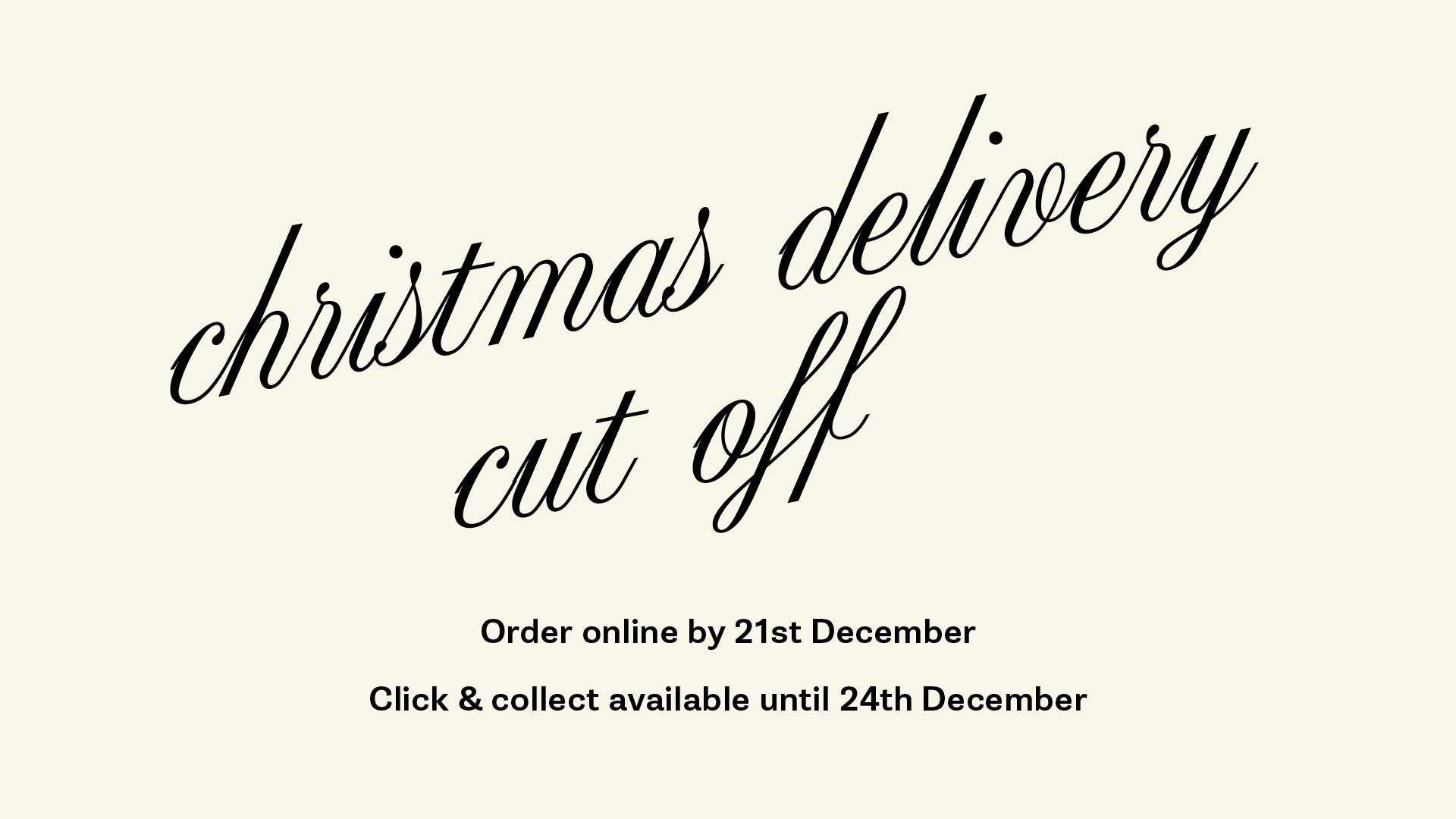 Christmas Delivery Cut Off
