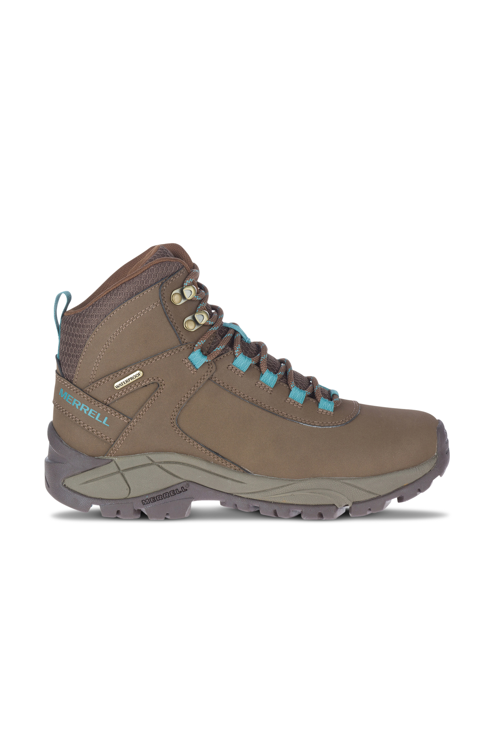 靴 MERRELL LEATHER BOOTS Women's Vego Mid Leather (Waterproof) Dark Earth Brittany Blue